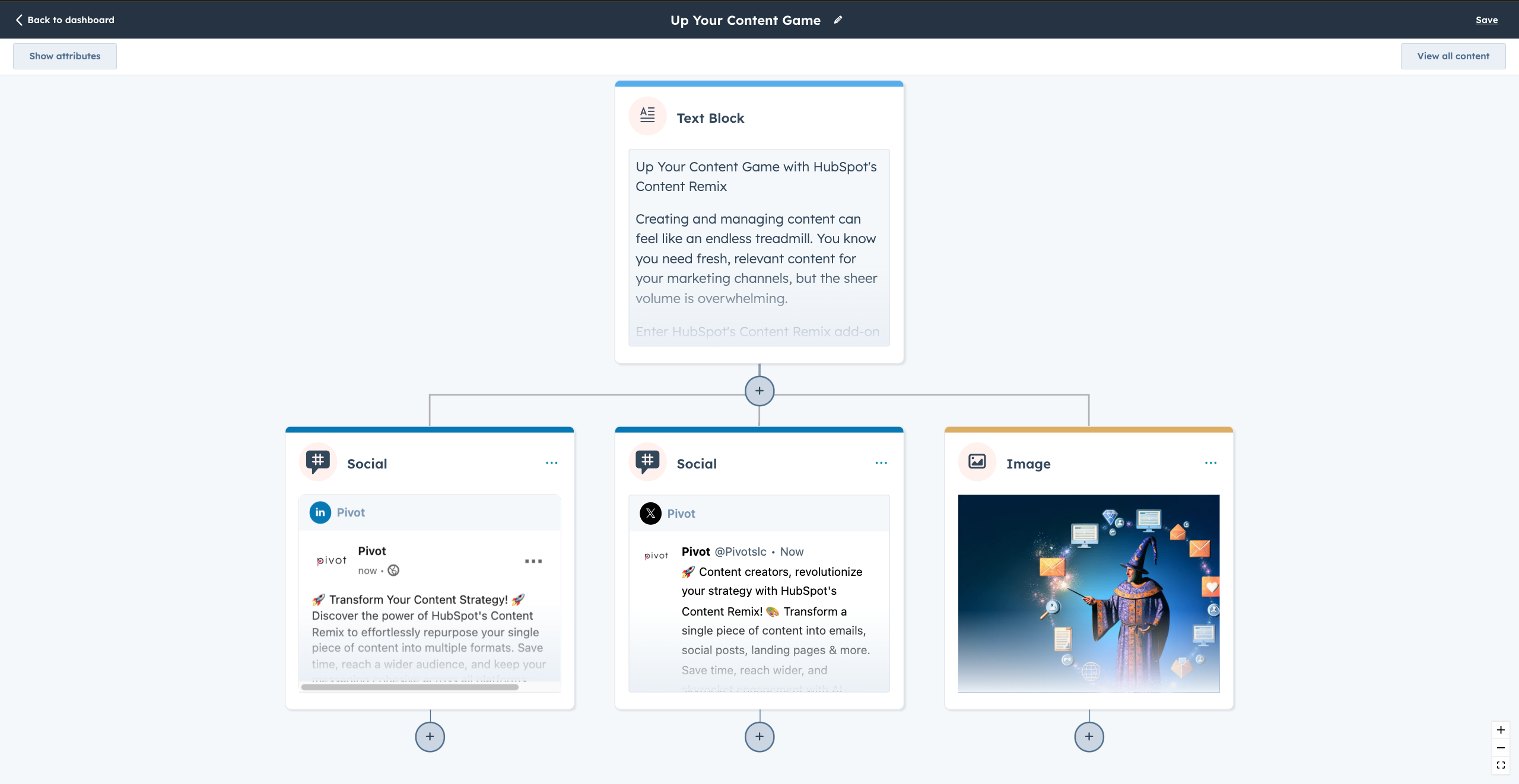 content remix landing page edits in hubspot